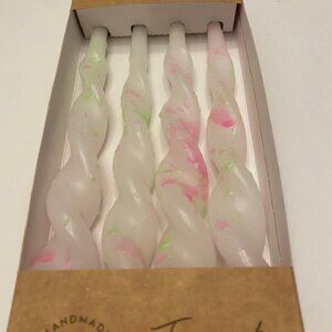 Scandinavian Design Handmade Twist Taper Candles Set of four candles